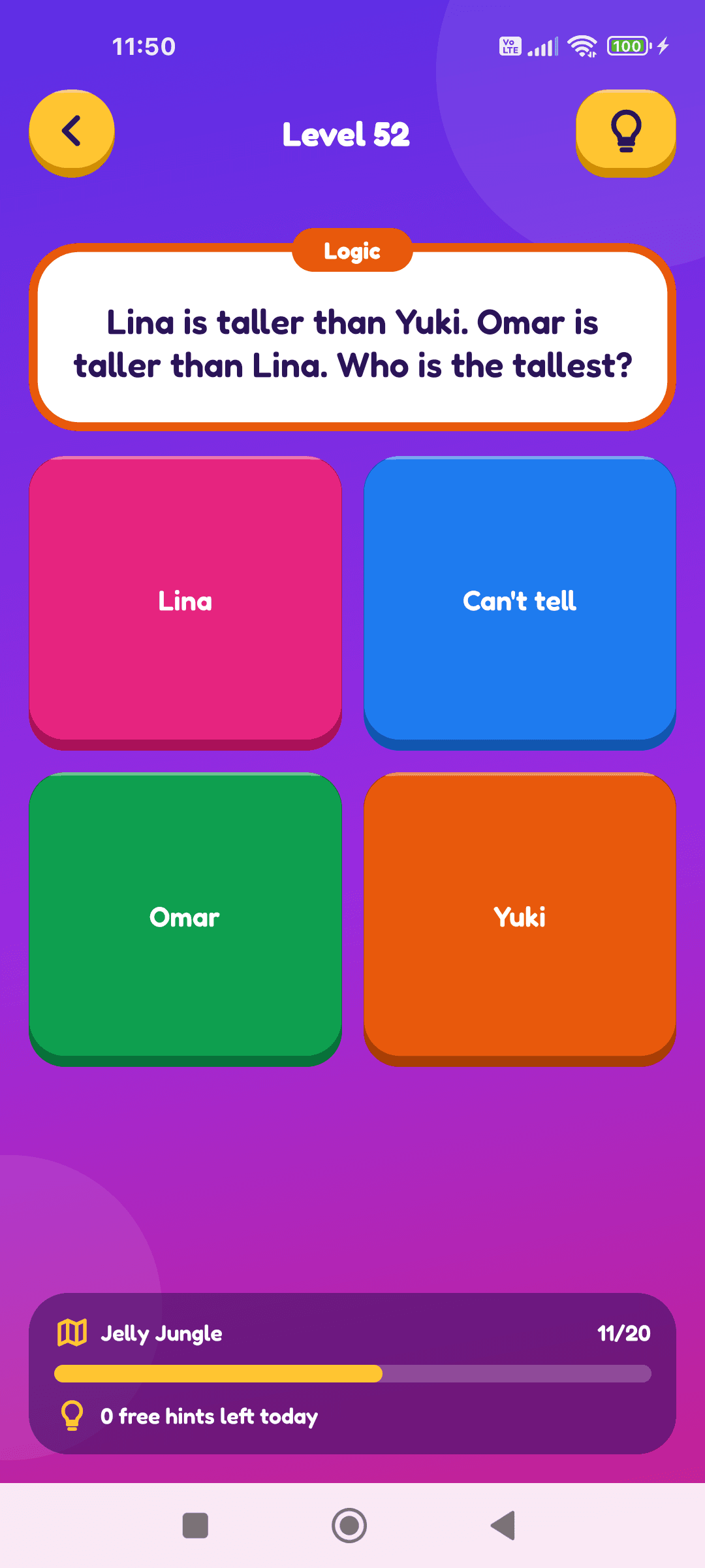 A Mindzy logic puzzle with four answer choices